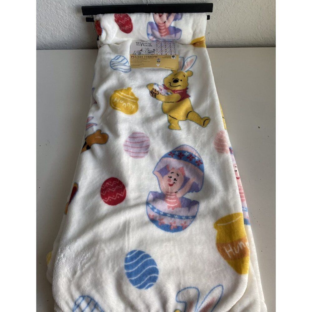 Disney Winnie The Pooh Easter Eggs Soft Throw Blanket Piglet Tigger 50 X 70" NEW